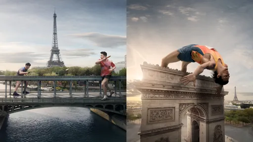 奧運官方計時OMEGA新廣告曝光 馬龍「變巨人」巴黎鐵塔前打桌球
