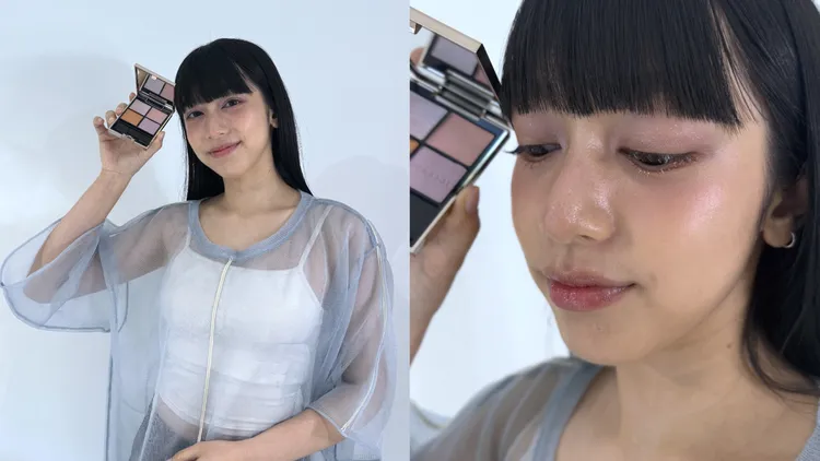 Model示範LUNASOL晶巧霓光眼彩盒#EX39。張家玲攝