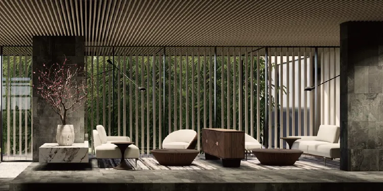 漢來日月行館SPA休憩沙發區(3D模擬圖)。業者提供