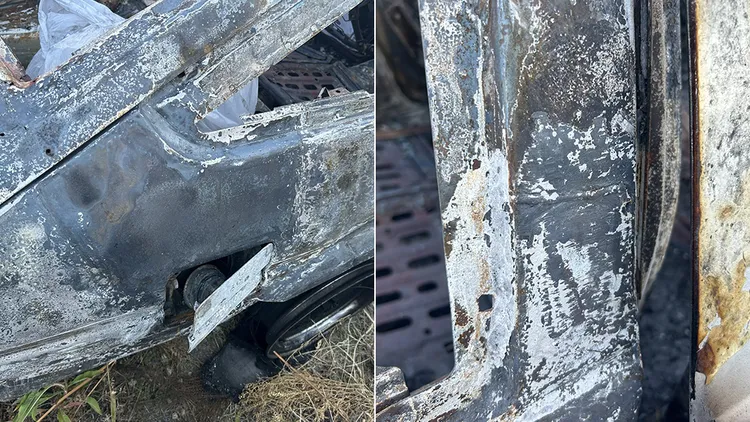 @XXNEX1000質疑賣家宣稱車輛沒有發生過事故及重大維修的說法。翻攝自@XXNEX1000 X