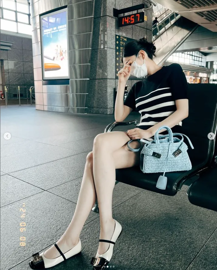 郭雪芙曬出在高鐵的美照。翻攝郭雪芙IG