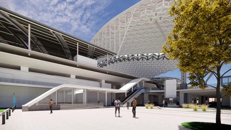 中捷藍線B19站與台中火車站共構。市府提供