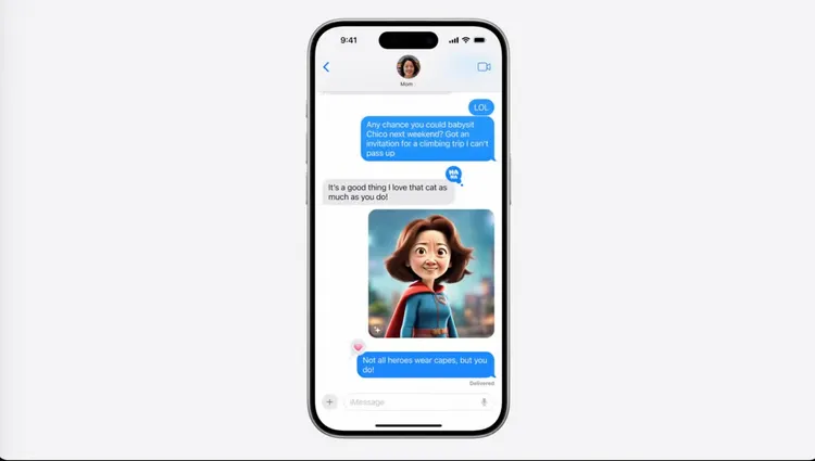 Apple Intelligence能讓用戶進行AI圖畫創作。翻攝蘋果YouTube。