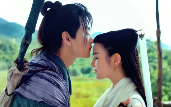 陳曉（左）和陳妍希因《神鵰俠侶》假戲真做。資料照片