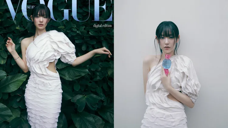 網友認為此次造型讓金智媛美貌被封印了。翻攝voguekorea IG