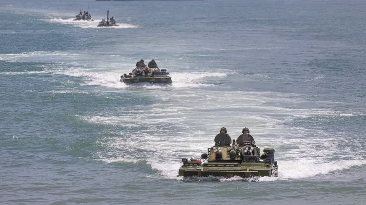 中國解放軍多次演練武力犯台的登陸作戰。資料照片