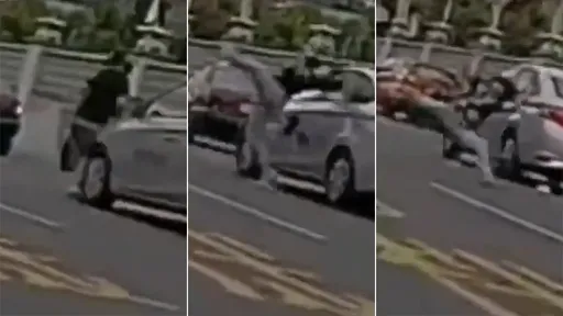 驚悚影片|女行人橫越台17線4線道 被轎車擦撞騰空翻滾重摔