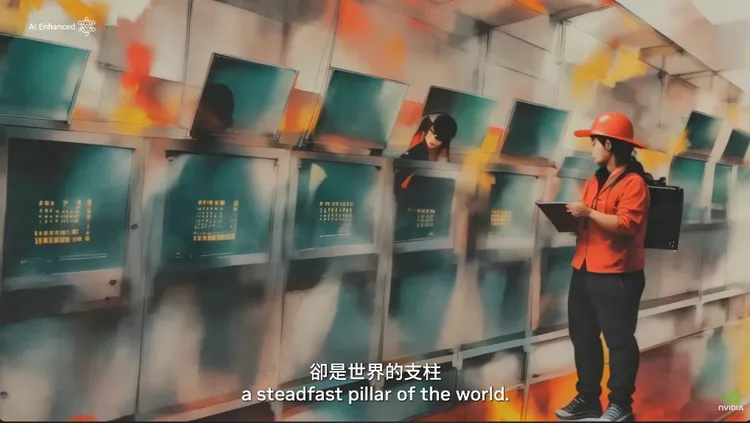 黃仁勳演講對台灣滿滿的感情。翻攝NVIDIA影片。