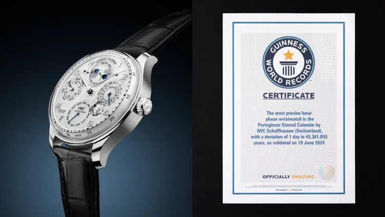 IWC萬國葡萄牙系列永恆曆腕錶獲得金氏世界紀錄認證。品牌提供