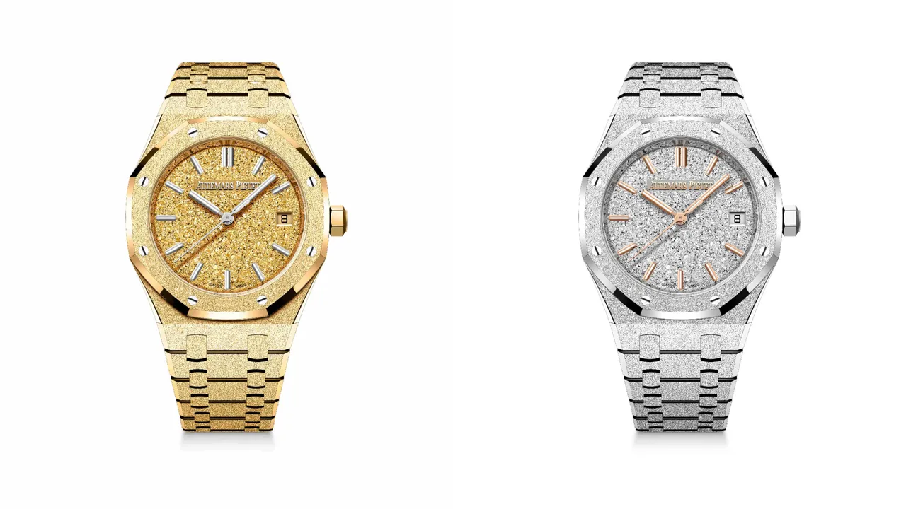 Royal Oak皇家橡樹自動上鍊霜金腕錶，34mm，5800自動上鍊機芯，200萬5000元。品牌提供