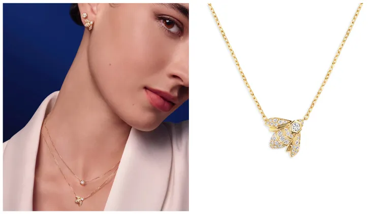 CHAUMET Bee My Love 18K黃金蜜蜂造型項鍊，13萬7000元。品牌提供