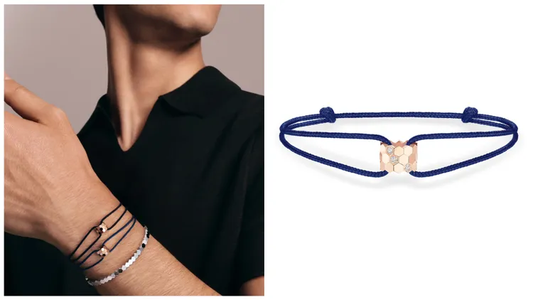 CHAUMET Bee My Love玫瑰金絲繩手環，4萬1400元。品牌提供