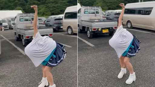 她在停車場「鴕鳥附體」笑噴千萬人　本尊曝光竟然那麼正