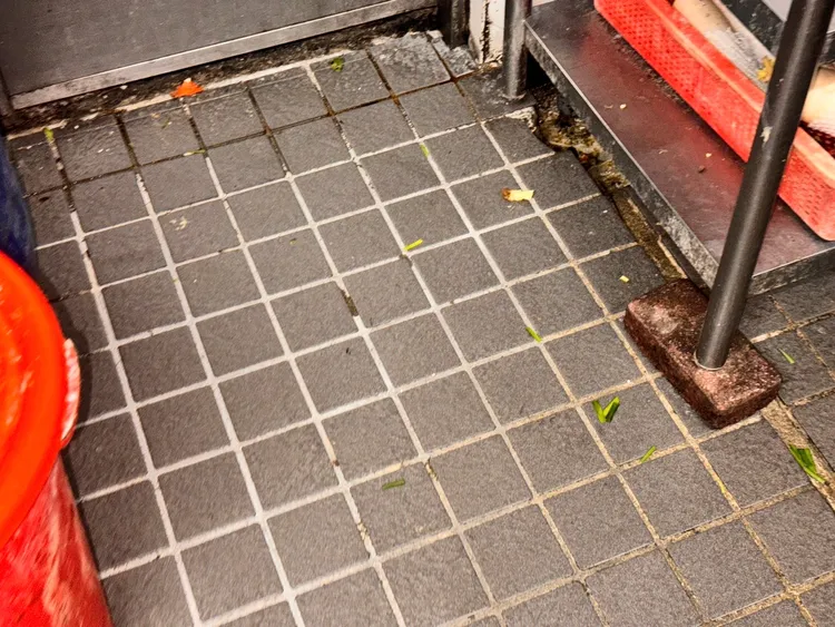 北市衛生局前往金仙滷肉飯松山店稽查發現缺失。北市衛生局提供