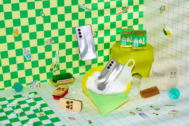 OPPO x萬秀洗濯實驗室打造「OPPO萬拭通」期間限定店，再推三大聯名產品。OPPO提供。