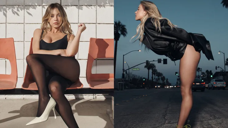 席德妮史威尼不僅大曬美胸、下半身更看似什麼都沒穿。品牌提供