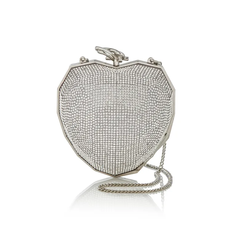 銀色透明心形切面手提包，17萬8000元。品牌提供