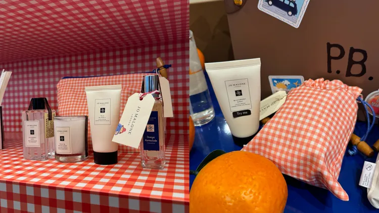 大稻埕形象概念店獨家的限量柏靈頓熊冒險旅行組（左圖）6750元起、香氛護手霜組（右圖）30ml／1150元。張家玲攝