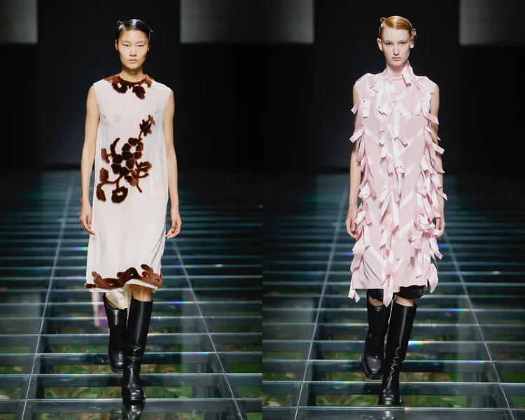 PRADA 2024秋冬女裝擁有懷舊復古風情。品牌提供