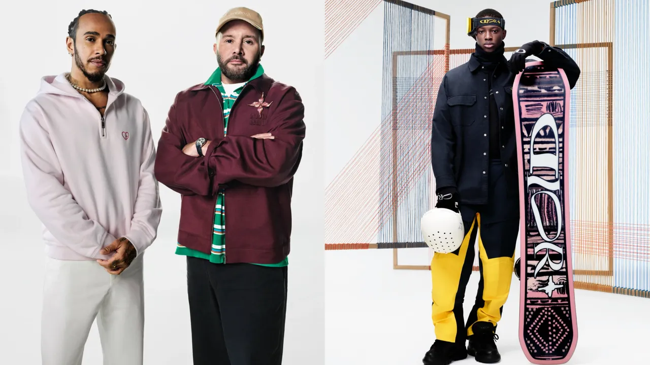 F1賽車手路易斯漢米爾頓（左圖左）與DIOR男裝創意總監Kim Jones合作，打造Lifestyle膠囊系列。品牌提供