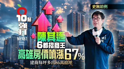 壹蘋10點強打|史無前例!陳其邁6都招商王「高雄房價噴漲67%」 背後原因一次看