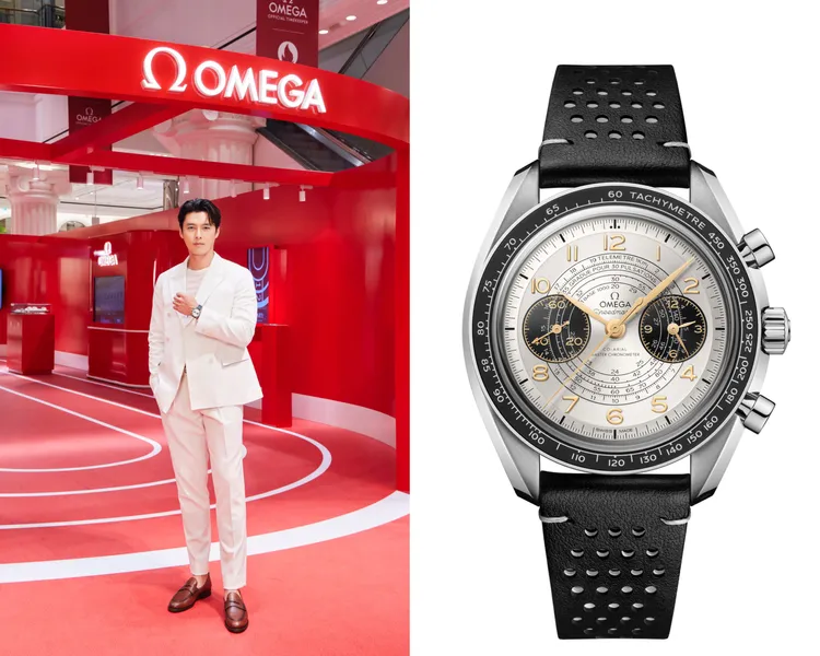 玄彬配戴OMEGA超霸Chronoscope 43mm腕錶2024巴黎奧運紀念款，31萬3000元。品牌提供