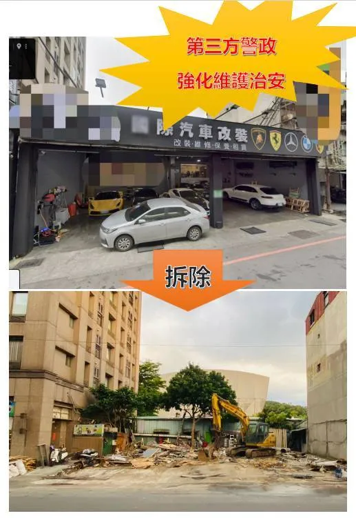 相關幫派處所遭拆除。警方提供