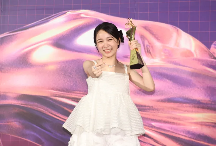 林品彤領影后獎十分開心，才12歲已是金馬、北影雙料影后。攝影中心攝