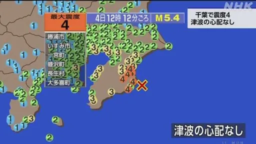 日本關東發生規模5.4地震 千葉東京搖晃