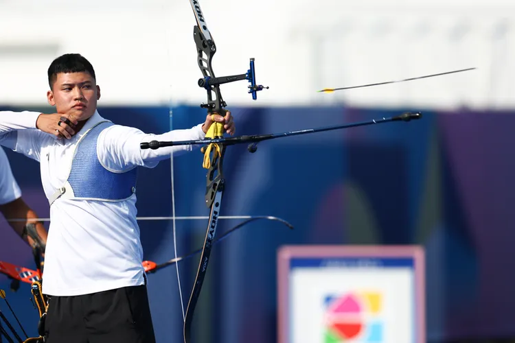 中華隊射箭好手湯智鈞。  中央社