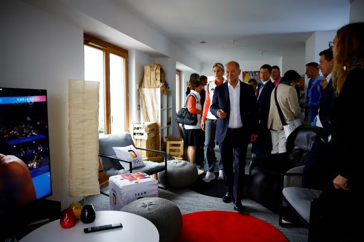 巴黎奧運選手村的德國選手房間。路透