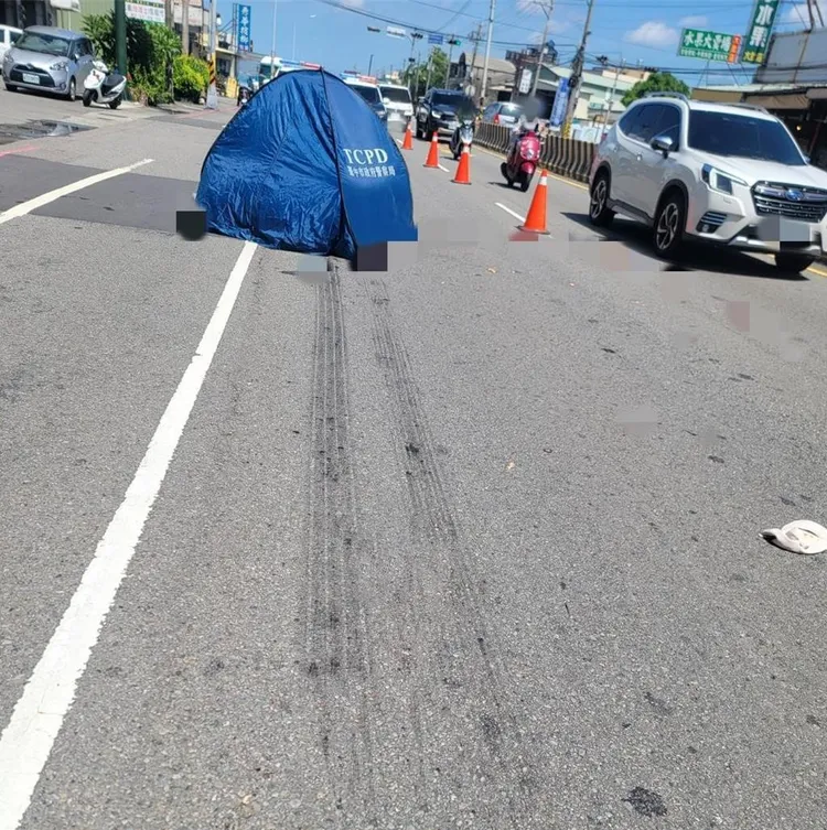 林男倒地後遭車輪輾過，當場身亡。警方提供