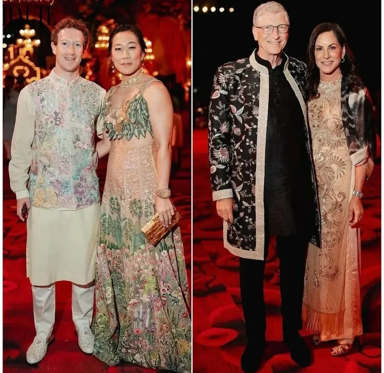 臉書創辦人祖克柏（左圖右）夫婦與微軟創辦人比爾蓋茲曾受邀出席今年3月的婚前派對。