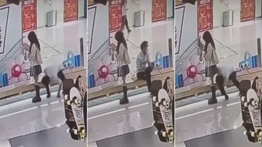 驚人影片｜他商場內「頭探裙底」偷看內褲　網：連兩次太誇張