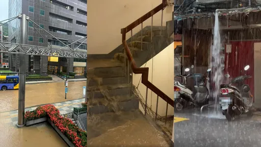15縣市大雨　雙北7區慘淹水！家門變黃河、樓梯屋頂炸瀑布