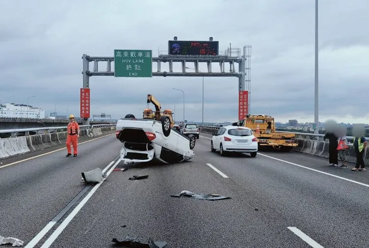 車禍現場。國道警方提供