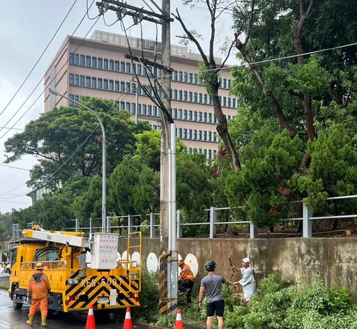 凱米颱風撲台各地路樹斷 竹市寶山斷枝壓線路!2千戶停電