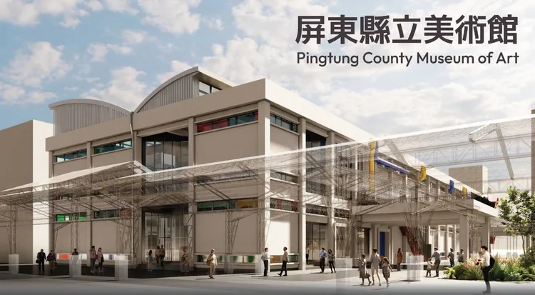 「屏東縣立美術館」獲2024國家卓越建設獎最佳規劃設計類特別獎（外觀模擬圖）。縣府提供