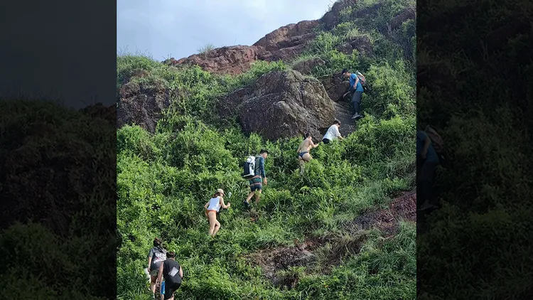 這張登山照引發網友們討論。翻攝自X