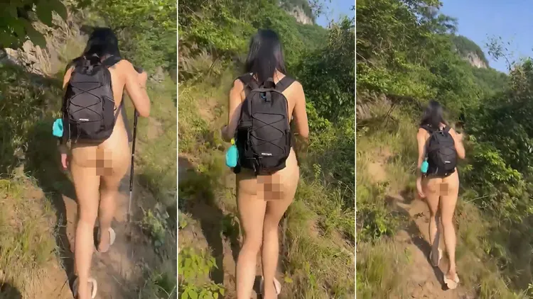 之前還赤裸登山的影片引起網友討論。翻攝自X