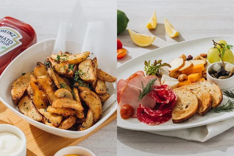 專案抵用券可至酒吧吃到包和松露薯條、冷肉起司盤的生啤酒組合。台北喜來登提供