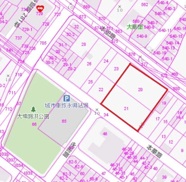 京城此次購入土地位置