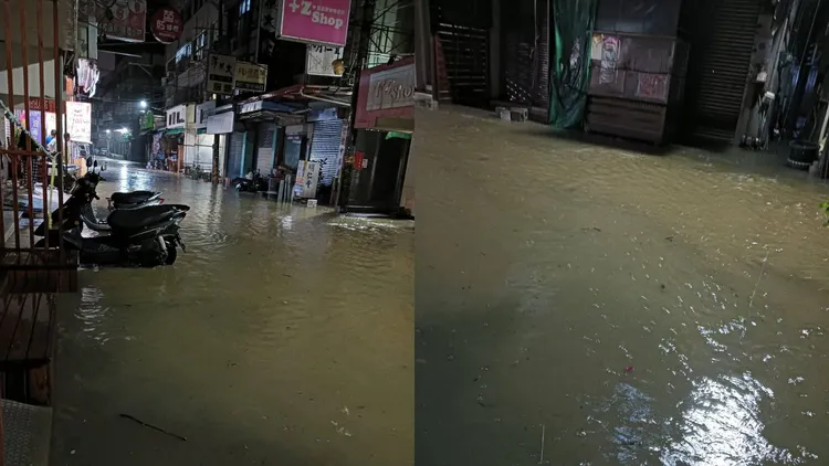 沙鹿日新街淹成黃河。翻攝臉書