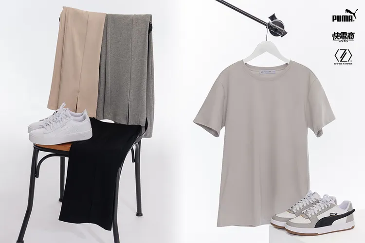 CHECK 2 CHECK 夏季熱銷「冰磁T二代」以及「輕膚無重力女團褲」搭配PUMA。業者提供