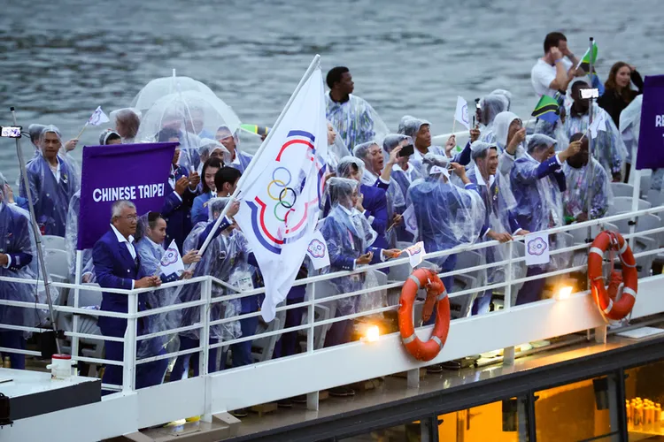 中華隊進場法主播稱中華台北。   中央社