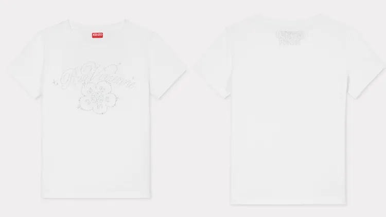 獨家限定銀河海棠白色女裝短袖上衣，7800元。品牌提供