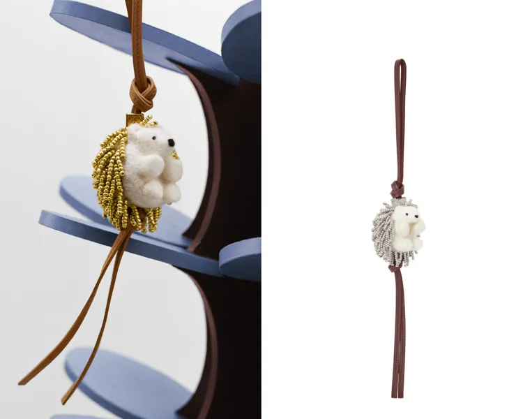 LOEWE刺蝟造型毛氈吊飾，1萬7000元。品牌提供