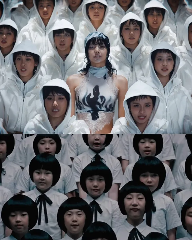 英國MV製作人Gabriel moses稱Lisa《ROCKSTAR》MV（上圖）這橋段，複製崔維斯史考特的《FE!N》。翻攝YouTube