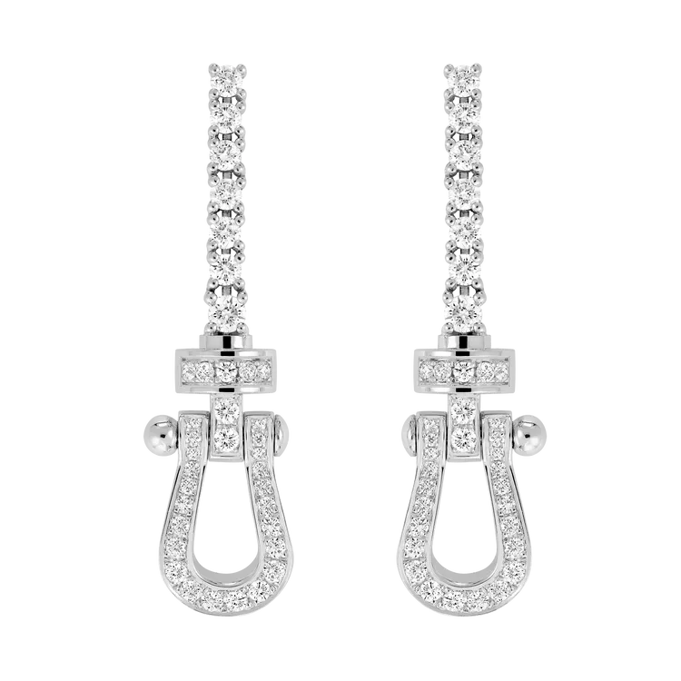FRED Force 10系列耳環，18K白金和鑽石，34萬8500元。品牌提供