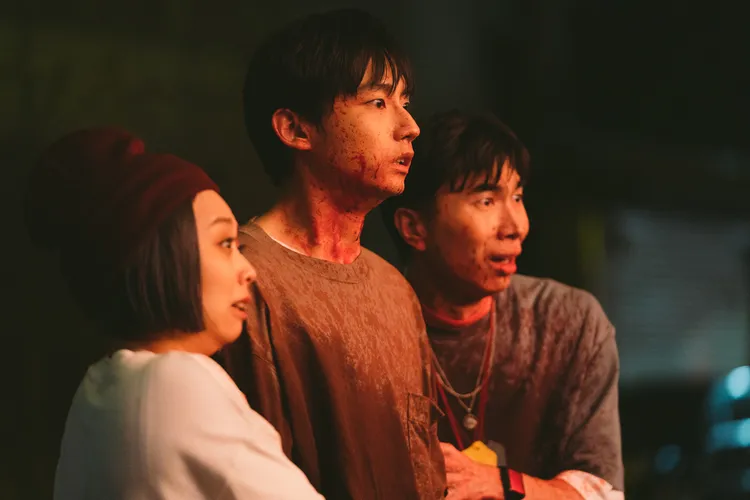 龍龍（左起）、大鶴與昶瑋組成的「超鐵齒」意外挑起厲鬼爭霸賽。牽猴子提供